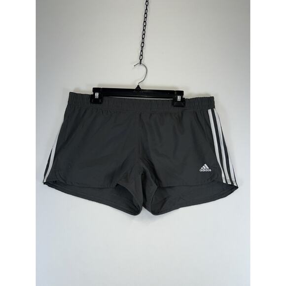 Adidas Pacer 3S Woven Shorts Womens XL Grey Six White Aeroready Training Gym - Picture 1 of 6